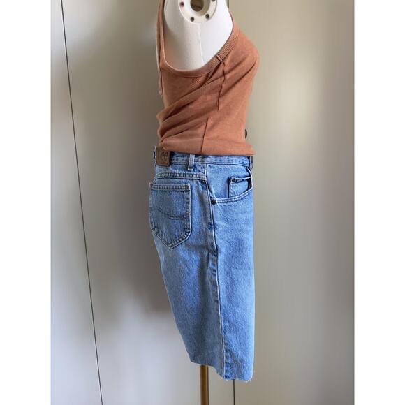 Vintage Lee Cutoff jean Denim Shorts Size  28" Waist  Light Wash USA made - Picture 7 of 10